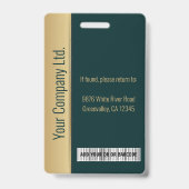 Grüne ID für personalisierte Unternehmensmitarbeit Ausweis (Back)