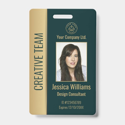 Grüne ID für personalisierte Unternehmensmitarbeit Ausweis (Front)