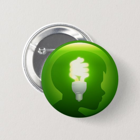 Grüne Idee Button (Vorne & Hinten)