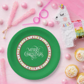 Grüne ikonische Weihnachtspapierplatte Pappteller (Party)