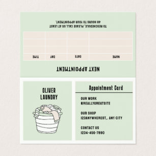 Grüne Illustration Wäscheservice Visitenkarten