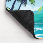 Grüne Illustrierte Tropeninsel Mousepad (Ecke)