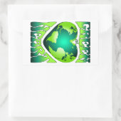 GRÜNE IM HERZEN Öko umweltfreundlich Retro Rechteckiger Aufkleber (Tasche)
