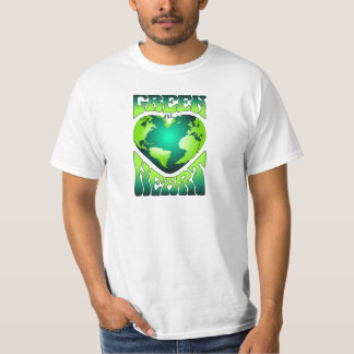 GRÜNE IM HERZEN Öko umweltfreundlich Retro T-Shirt