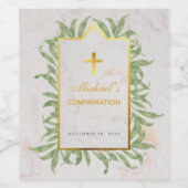 Grüne Imitate bestätigen Botanisches Marmor Weinetikett (Einzelnes Label)