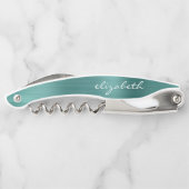 Grüne Imitate Gestaltete Personalisierte Schrift Kellnermesser (Rückseite)