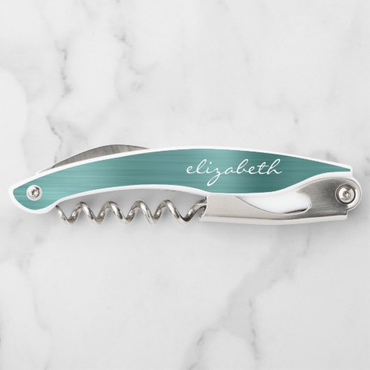 Grüne Imitate Gestaltete Personalisierte Schrift Kellnermesser (Rückseite)