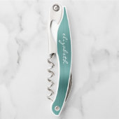 Grüne Imitate Gestaltete Personalisierte Schrift Kellnermesser (Vorderseite)