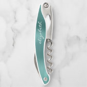 Grüne Imitate Gestaltete Personalisierte Schrift Kellnermesser (Rückseite)