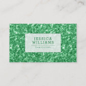 Grüne Imitate Glitzer und Glitzern Visitenkarte (Vorderseite)