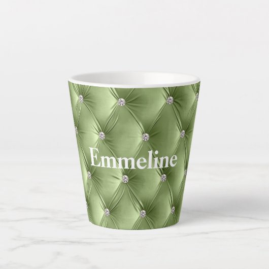 Grüne Imitate mit warmem Soft Sage Velvet Milchtasse (Vorderseite)