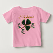 Grüne Imitate Velvet Clover Irish Lassie Baby T-shirt (Vorderseite)