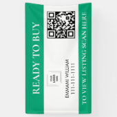 Grüne Immobilien-QR-Code-Open-House-Banner Banner (Vertikal)