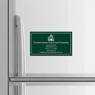 Grüne Immobilienfirma Haus Modern Magnetische Visitenkarte
