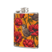 Grüne in einem roten Anemonengarten Flachmann (Links)