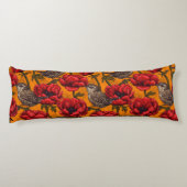 Grüne in einem roten Anemonengarten Seitenschläferkissen (Rückseite)