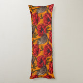 Grüne in einem roten Anemonengarten Seitenschläferkissen (Rückseite (Vertikal))