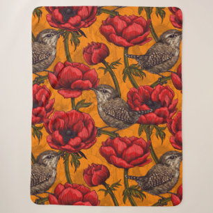 Grüne in einem roten Anemonengarten Sherpadecke