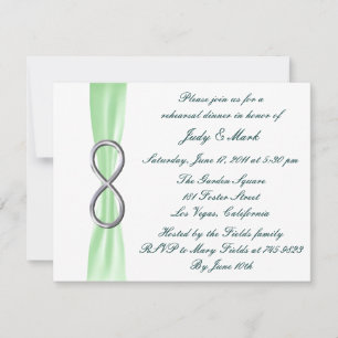 Grüne Infinity Hochzeitsprobe-Dinner-Einladung Einladung