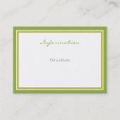 Grüne Informations-Karte Apple-Kinderwagen-| Visitenkarte (Rückseite)