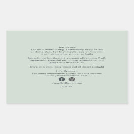 Grüne Inhaltsstoffe Bio Produkte für Schönheitspro Rechteckiger Aufkleber
