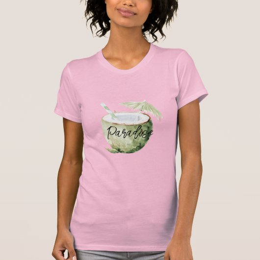 Grüne Insel Kokosparadies T-Shirt (Vorderseite)