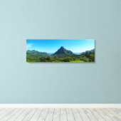 Grüne Insel Moorea im Panorama Leinwanddruck (Insitu (Holzboden))