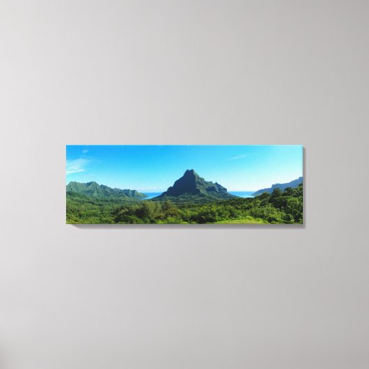 Grüne Insel Moorea im Panorama Leinwanddruck (Vorderseite)