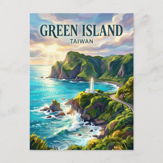 Grüne Insel Taiwan Postkarte (Vorderseite)