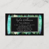 Grüne Iridescent Brush Strokes Visitenkarte (Rückseite)