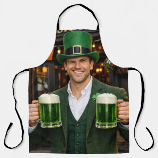 Grüne irische Bier-All-Over-Print-Schürze Nummer 2 Schürze
