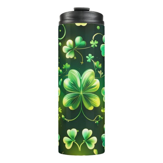 GRÜNE IRISCHE KELLTISCHE KLEEBLATT THERMOSBECHER (Vorderseite)