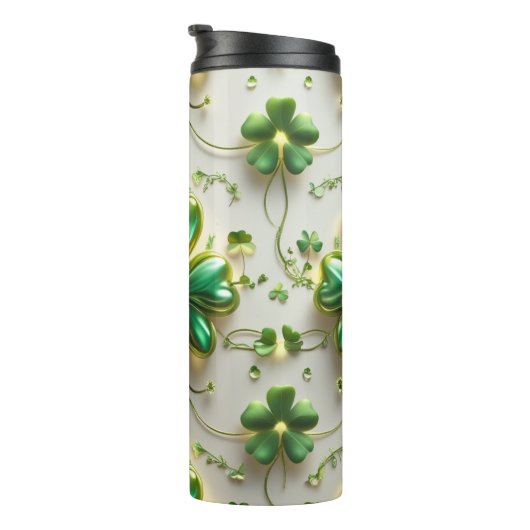 GRÜNE IRISCHE KELLTISCHE KLEEBLATT THERMOSBECHER (Nach rechts gedreht)