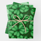 GRÜNE IRISCHE KLEEBLÄTTER PIPS TOP HATS GESCHENKPAPIER SET (Beispiel)
