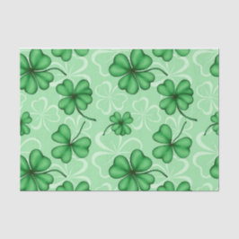 GRÜNE IRISCHE KLEEBLÄTTER SEIDENPAPIER