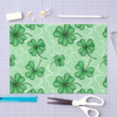 GRÜNE IRISCHE KLEEBLÄTTER SEIDENPAPIER (Handwerk)