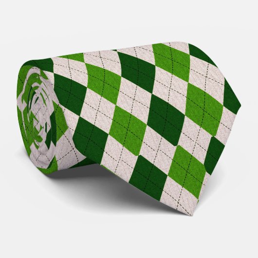 grüne irische Raute Krawatte (Gerollt)