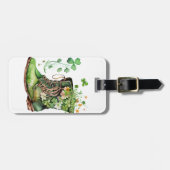 GRÜNE IRISH ARBEITSBOOTE MIT KLEEBLATTS BLUME GEPÄCKANHÄNGER (Vorderseite horizontal)