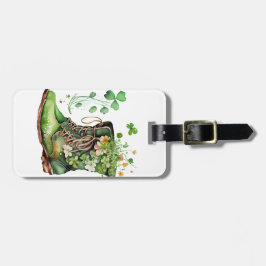 GRÜNE IRISH ARBEITSBOOTE MIT KLEEBLATTS BLUME GEPÄCKANHÄNGER