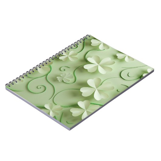 GRÜNE IRISH CELTIC CLOVER KLEEBLATTS NOTIZBLOCK (Linke Seite)