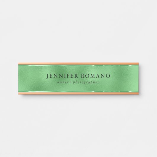 Grüne irisierende Glasstruktur Türschild (Vorderseite )