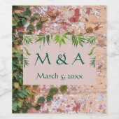 Grüne Ivy-Brautbezugsmarken für Hochzeiten Weinetikett (Einzelnes Label)