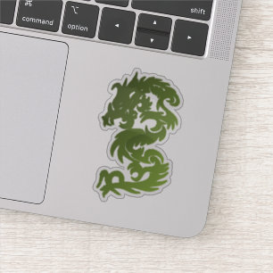 Grüne Jade-chinesische Drache-Silhouette Aufkleber