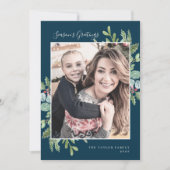 Grüne Jahreszeiten | Navy Foto Feiertagskarte (Vorderseite)