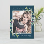 Grüne Jahreszeiten | Navy Foto Feiertagskarte (Stehend Vorderseite)