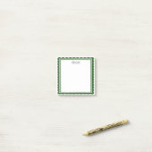 Grüne Jakobsmuschel CUSTOM Chic Monogramm Personal Post-it Klebezettel (Auf Schreibtisch)