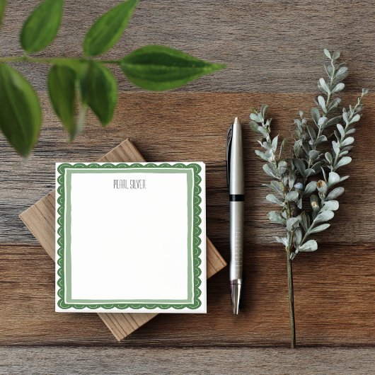 Grüne Jakobsmuschel CUSTOM Chic Monogramm Personal Post-it Klebezettel