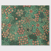 Grüne japanische Blume Geschenkpapier (Flach)