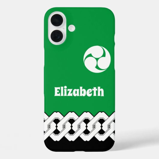 Grüne japanische Kette und Spiralmuster Case-Mate iPhone Hülle (Rückseite)