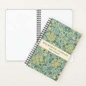 Grüne Jasmin-Botanik-Pattern-Skizzenbuch Notizblock (Innen)